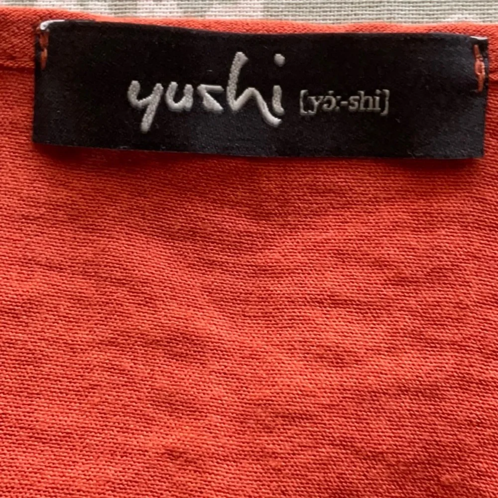 Yushi Women’s Orange 3/4 Sleeves Tunic Lagenlook Blouse Size X-Large - Picture 3 of 10